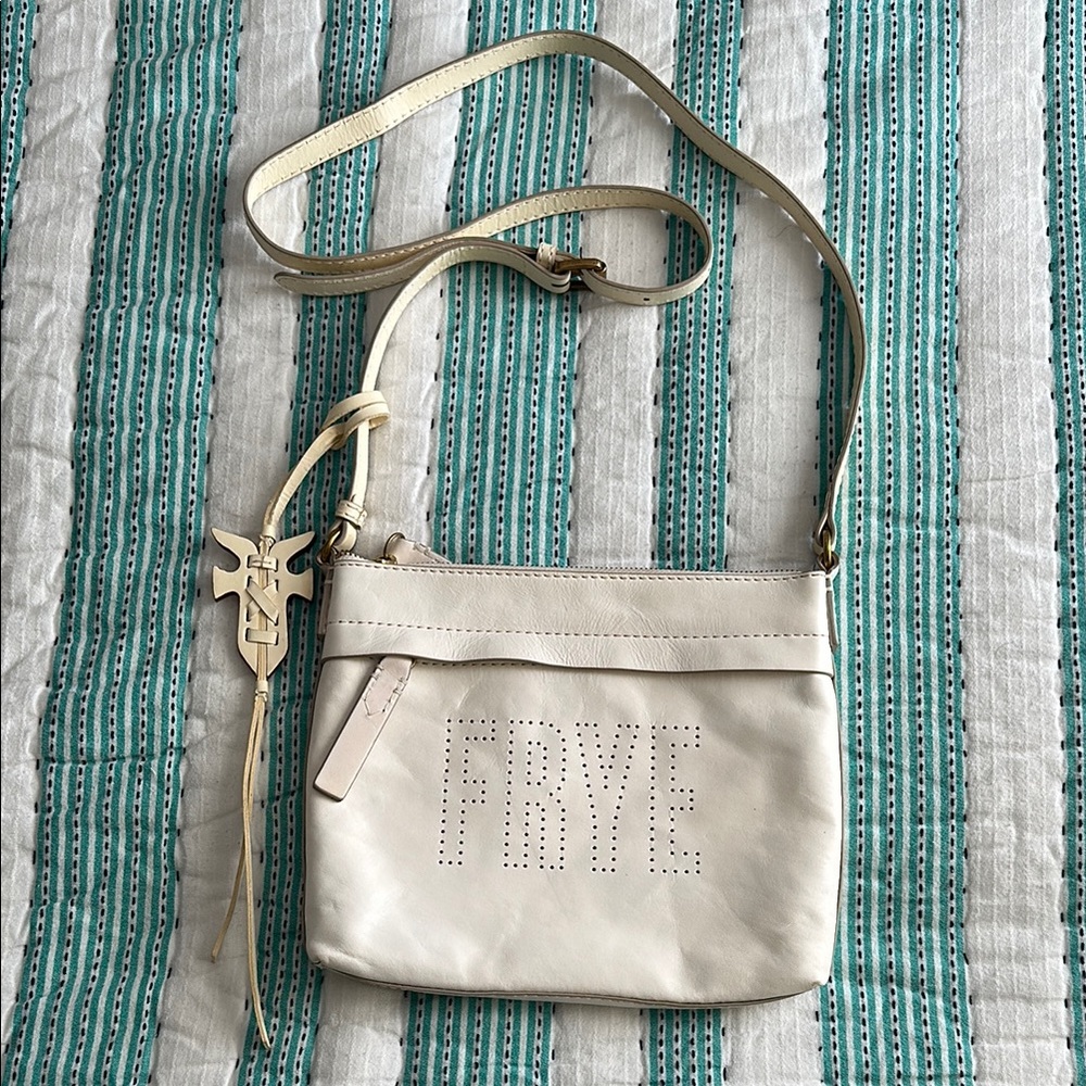 Frye White Carson Crossbody Bag